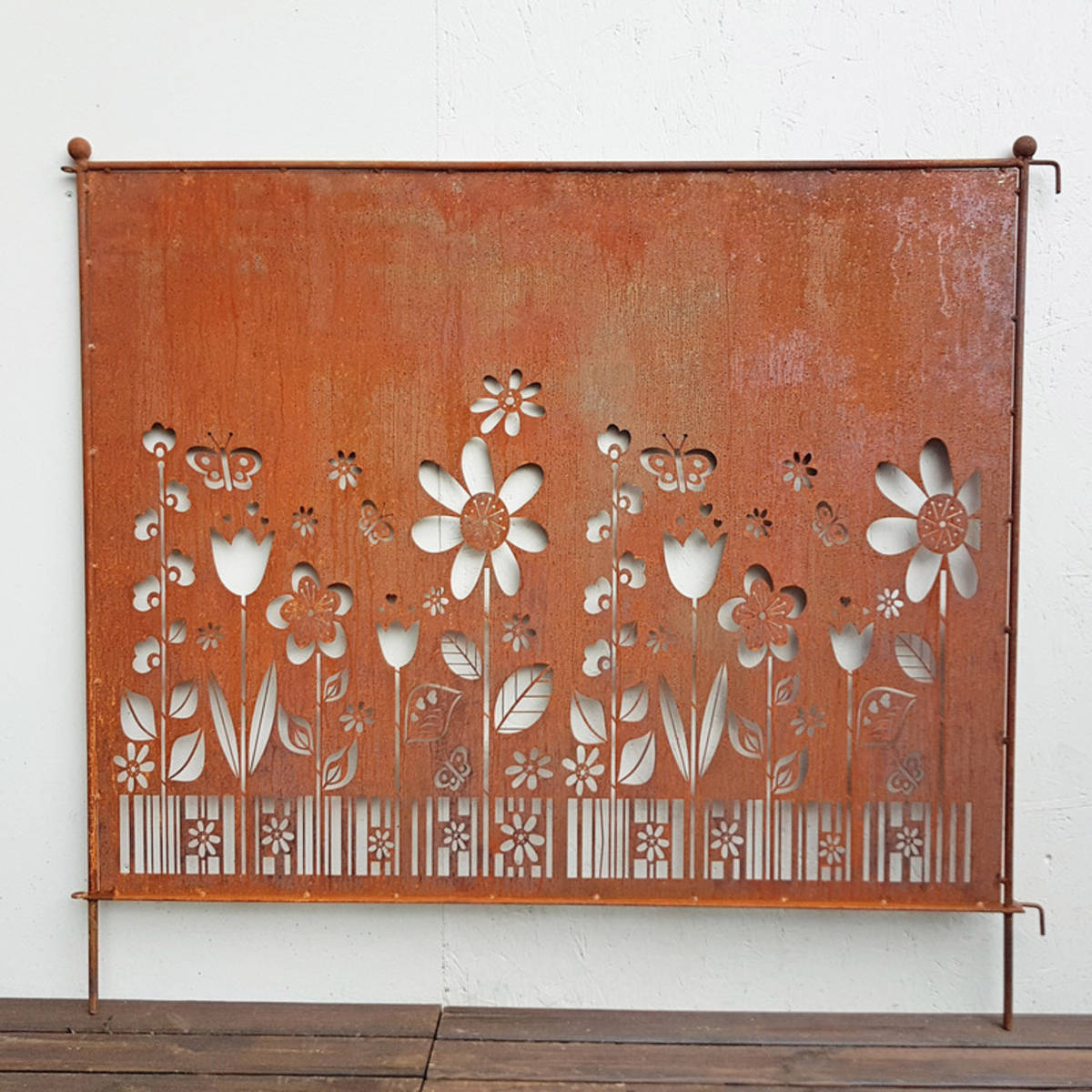 Paravent en fer rouillé, H. 100cm / L. 80cm