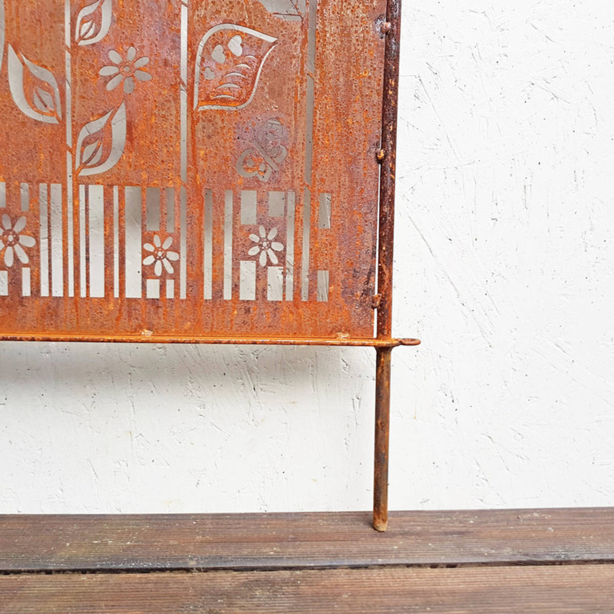 Paravent aus Rostmetall, H. 80cm / L. 150cm