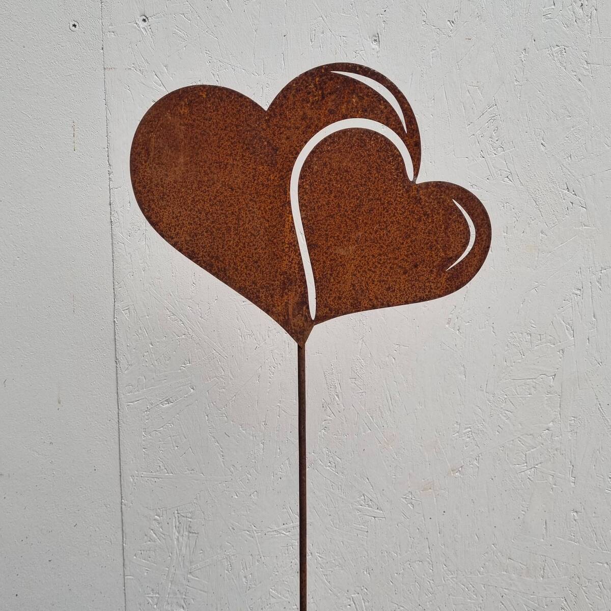 Double coeur à piquer, H. 100cm 