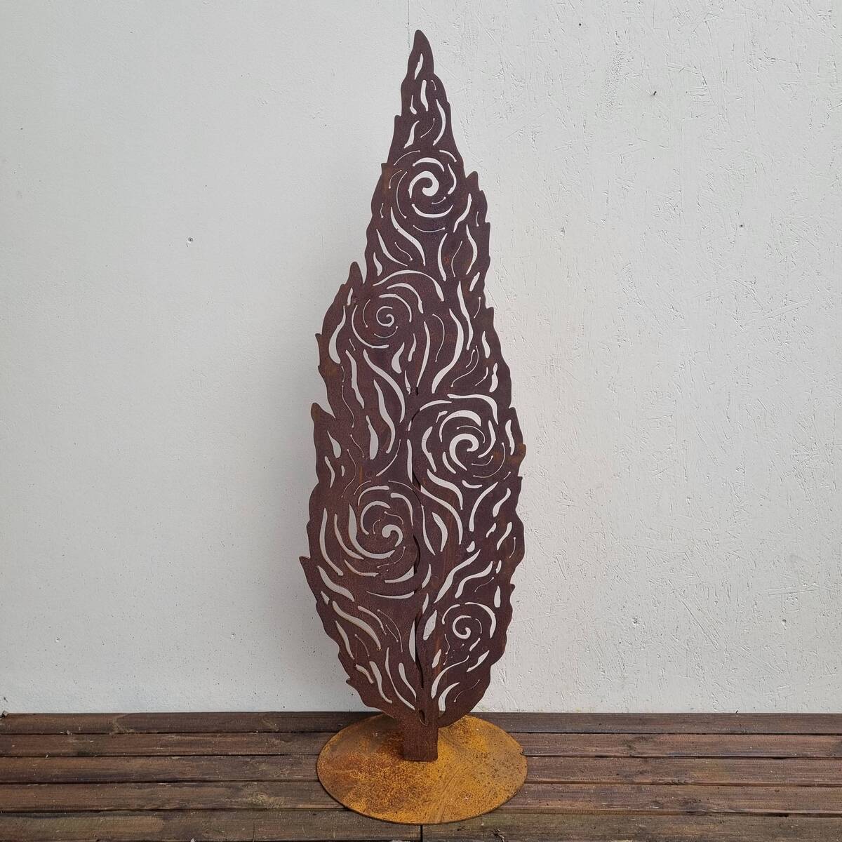 Zypresse aus Rosteisen, 150 cm 