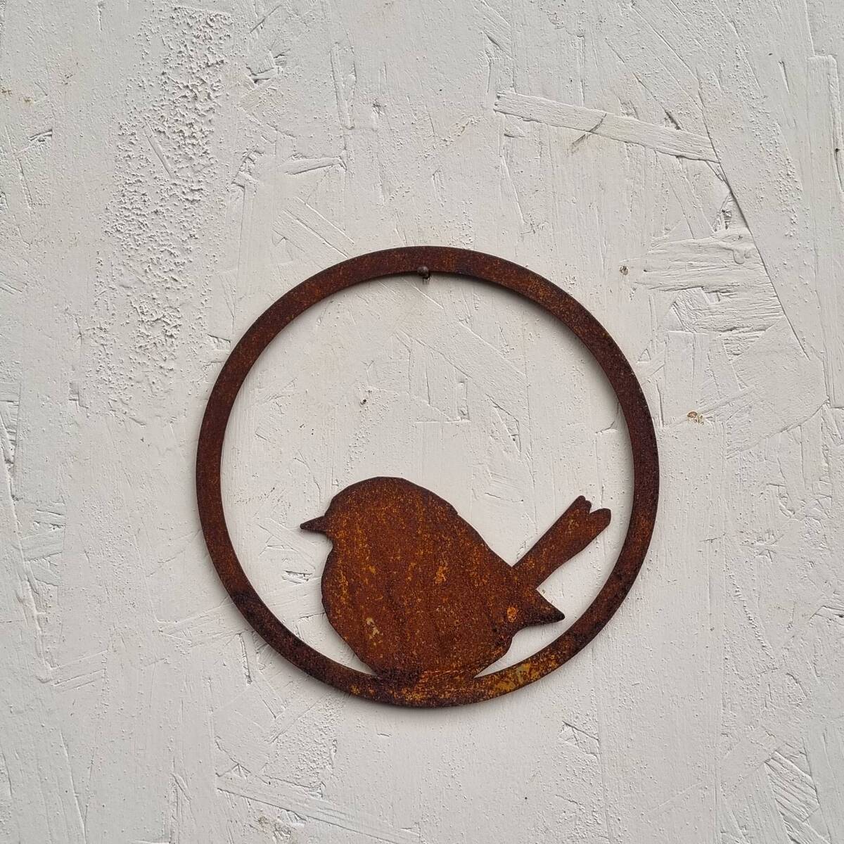 Oiseau en fer rouillé, a suspendre, 16 cm 