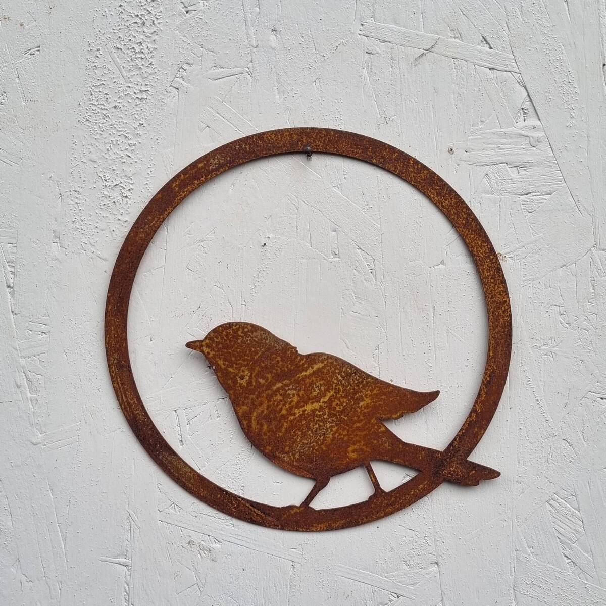Vogel aus Rosteisen, zum aufhängen, 20 cm 