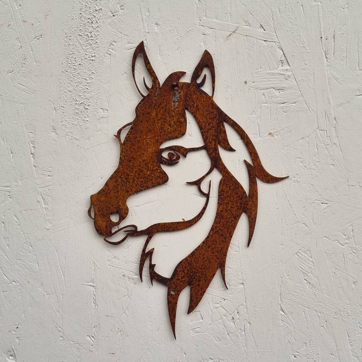 Pferde Kopf aus Rosteisen, 30 cm 