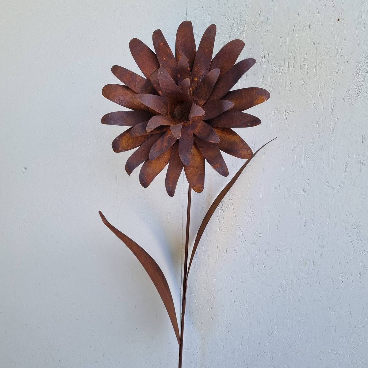 Fleur en fer rouillé, à piquer, 155 cm 