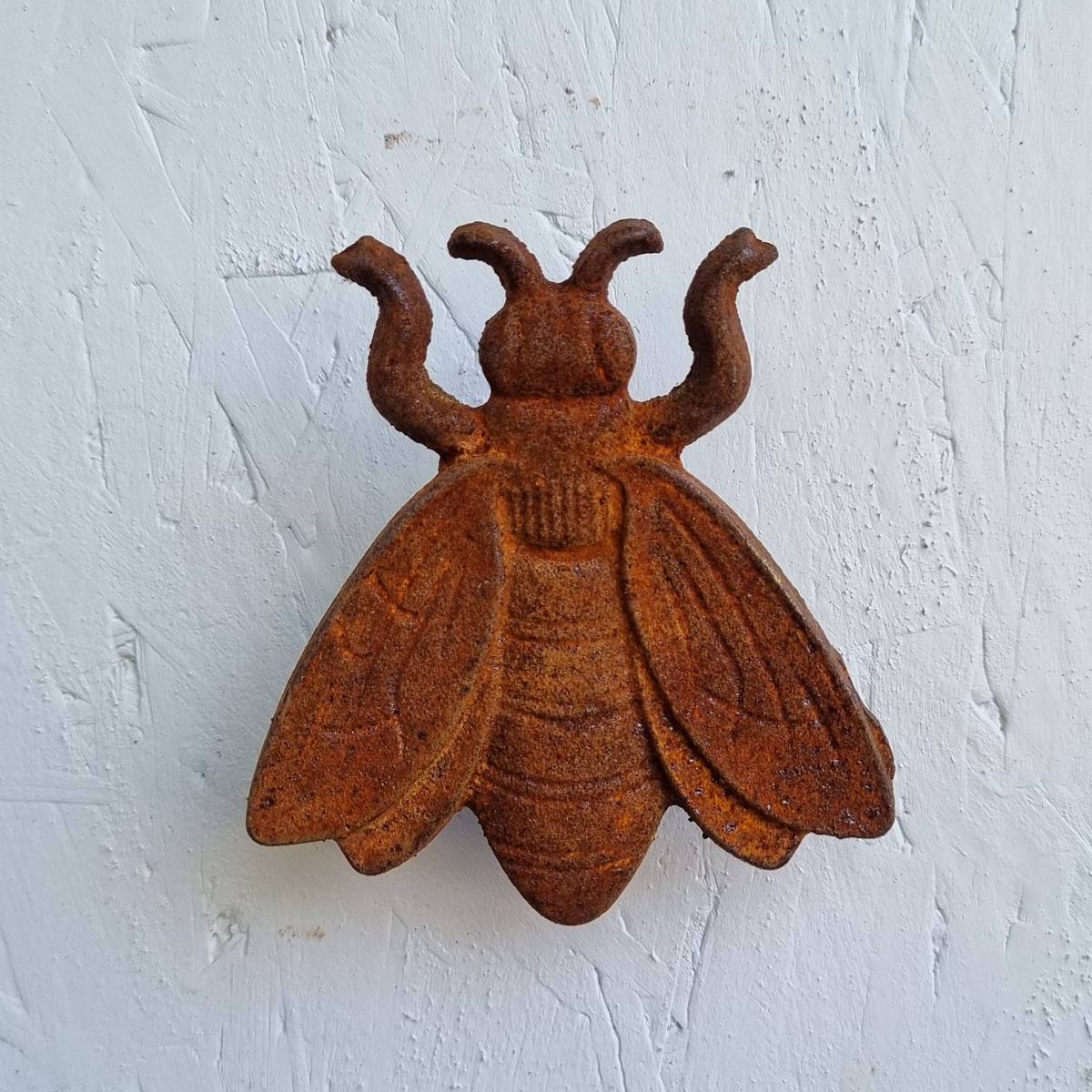Abeille en fer rouillé, à visser, 8 cm 