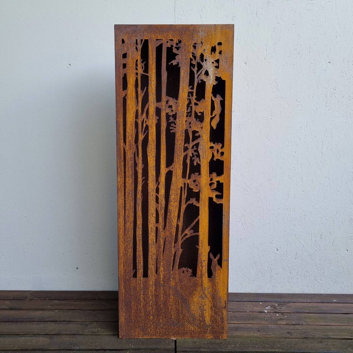 Säule aus Rosteisen, Wald, 120 cm    