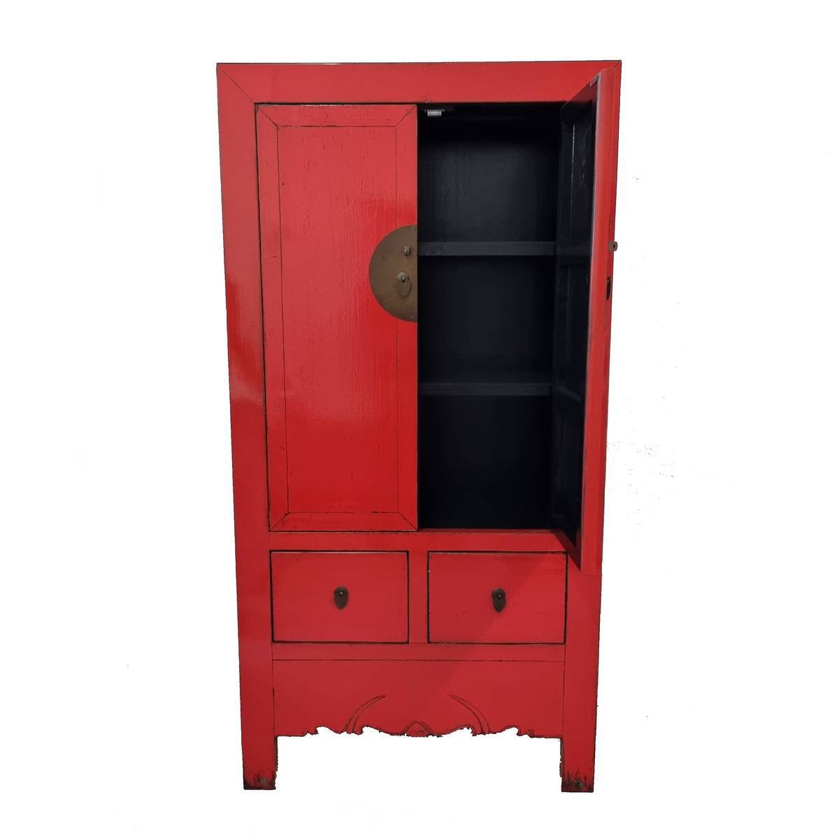 Armoire traditionnelle chinoise, rouge antique