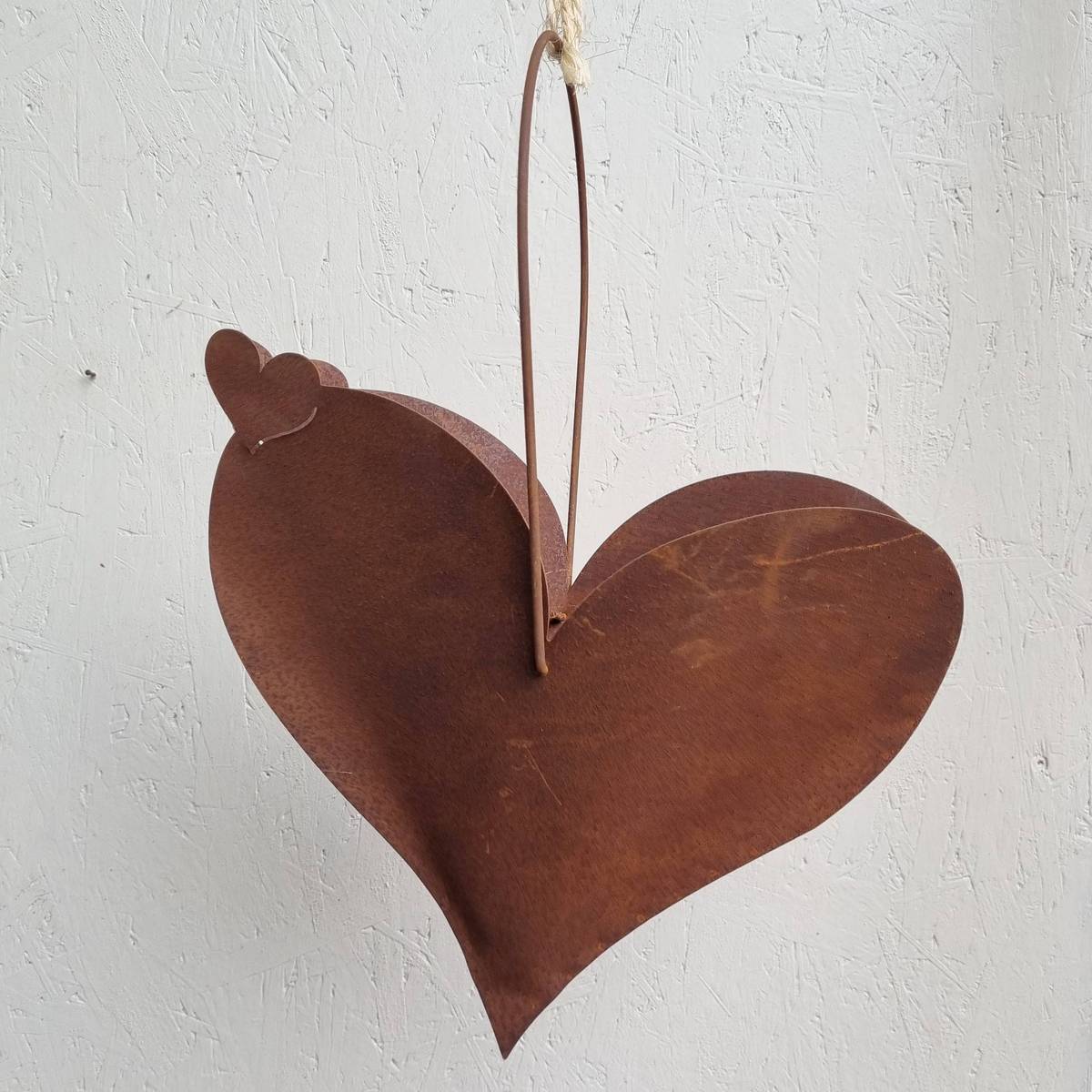 Coeur en fer rouillé, à suspendre, 47 cm 