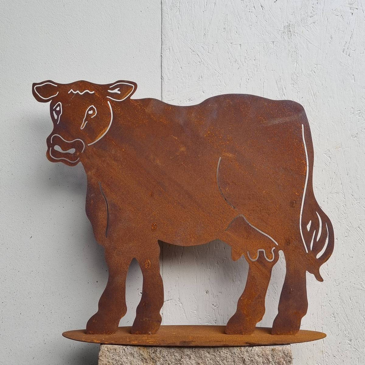 Vache en fer rouillé, à poser, 65 cm