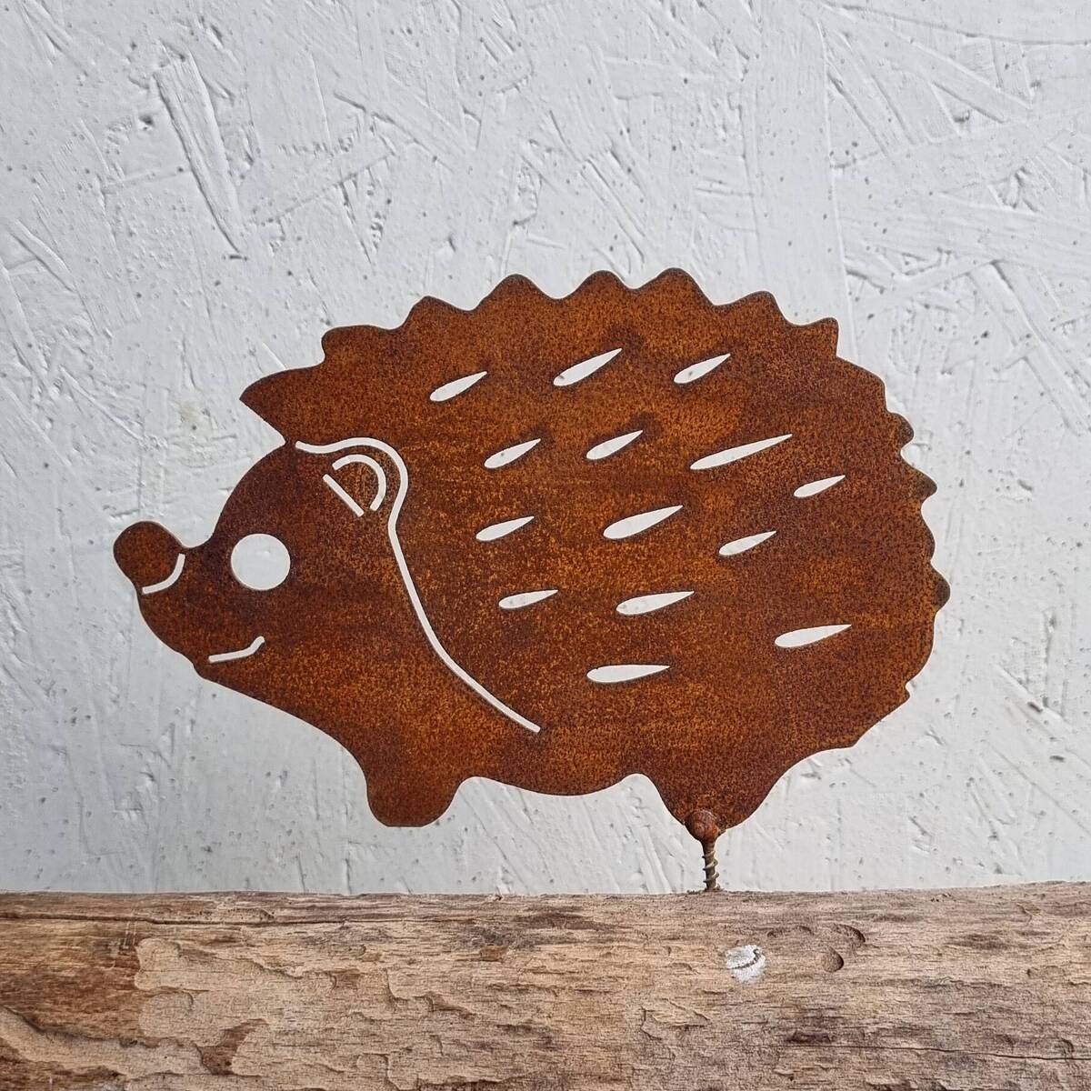 Igel aus Rosteisen, zum schrauben, 18 cm 
