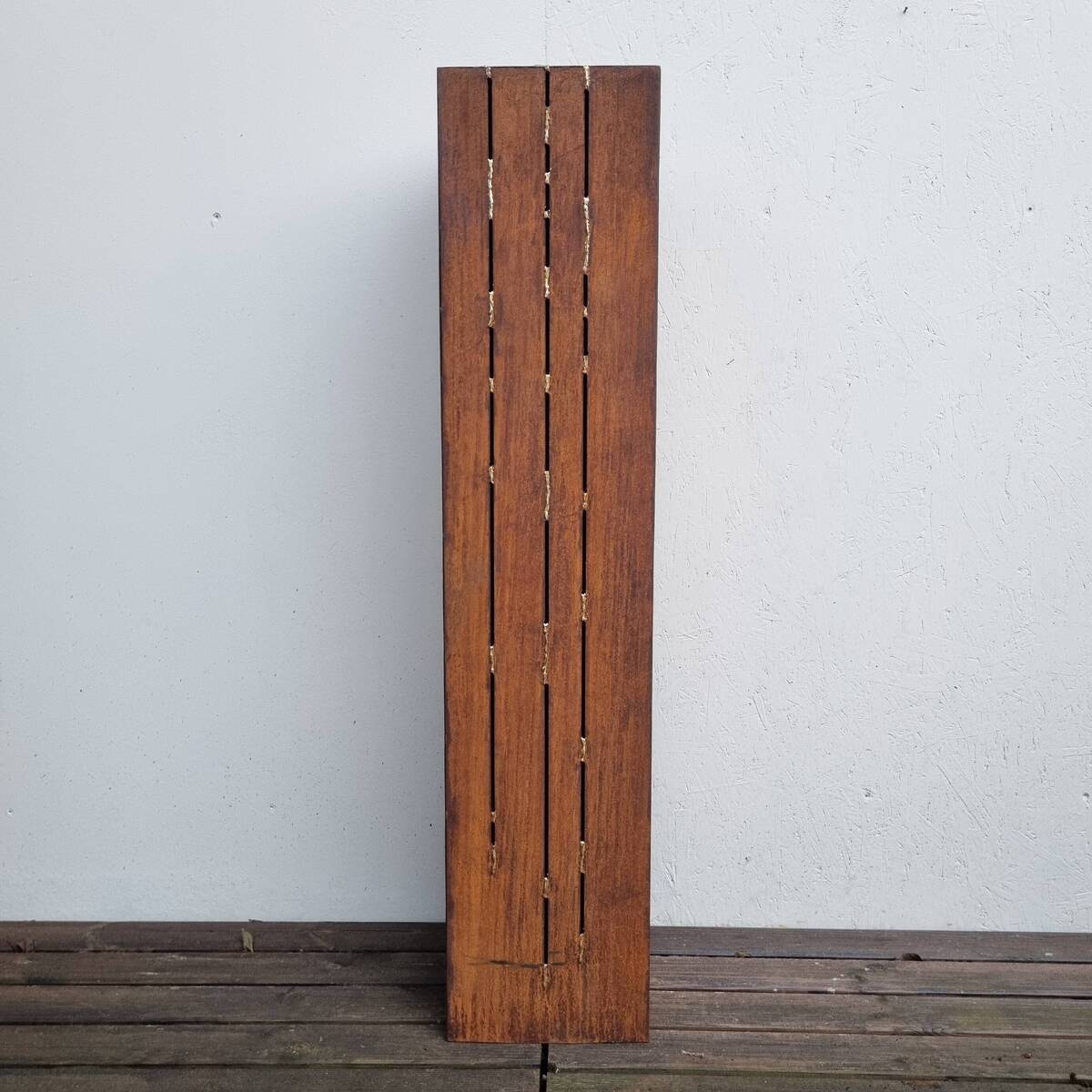 Säule aus Rosteisen, mit Deko Gold, 126 cm 