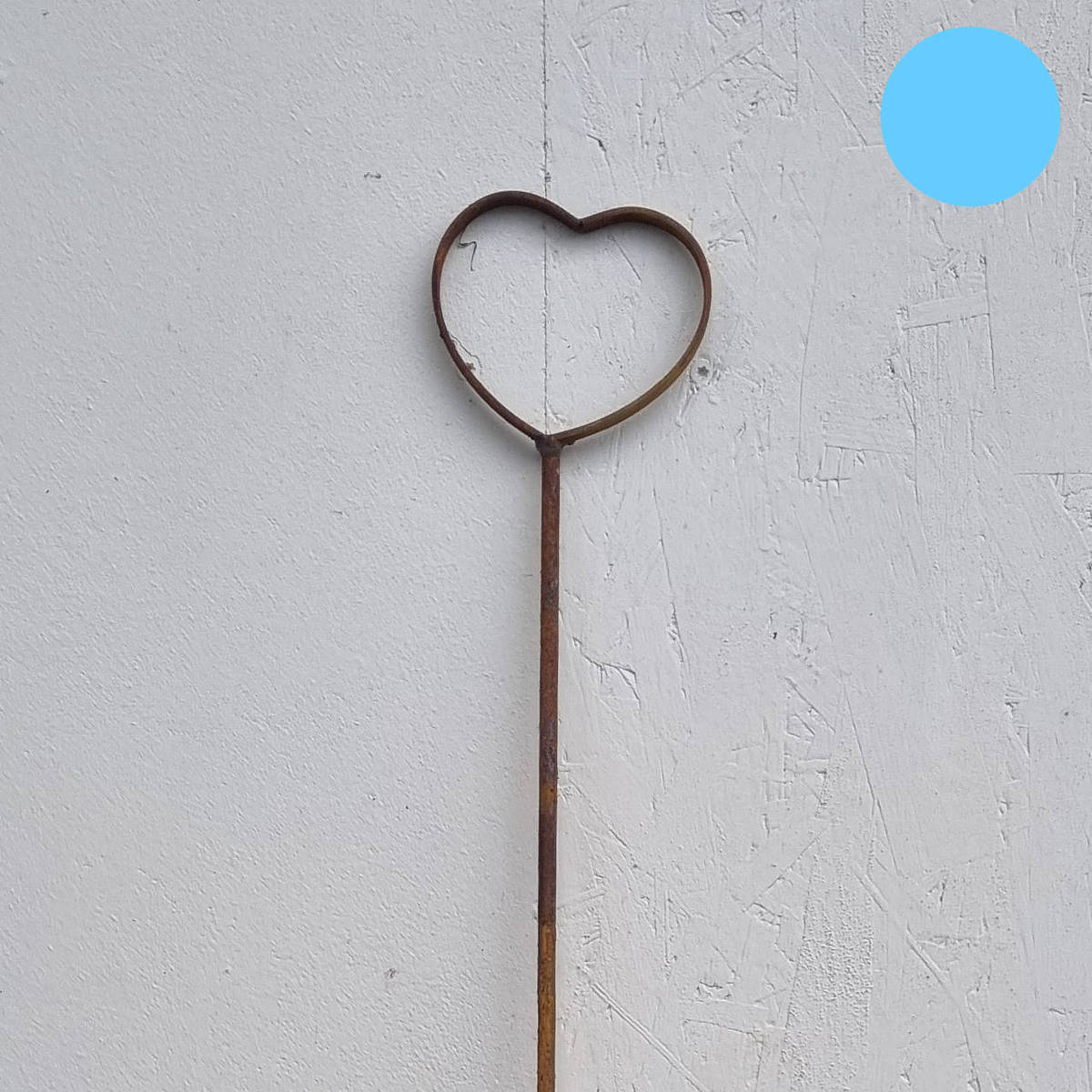 Herz am Stab aus Rosteisen, 190 cm 