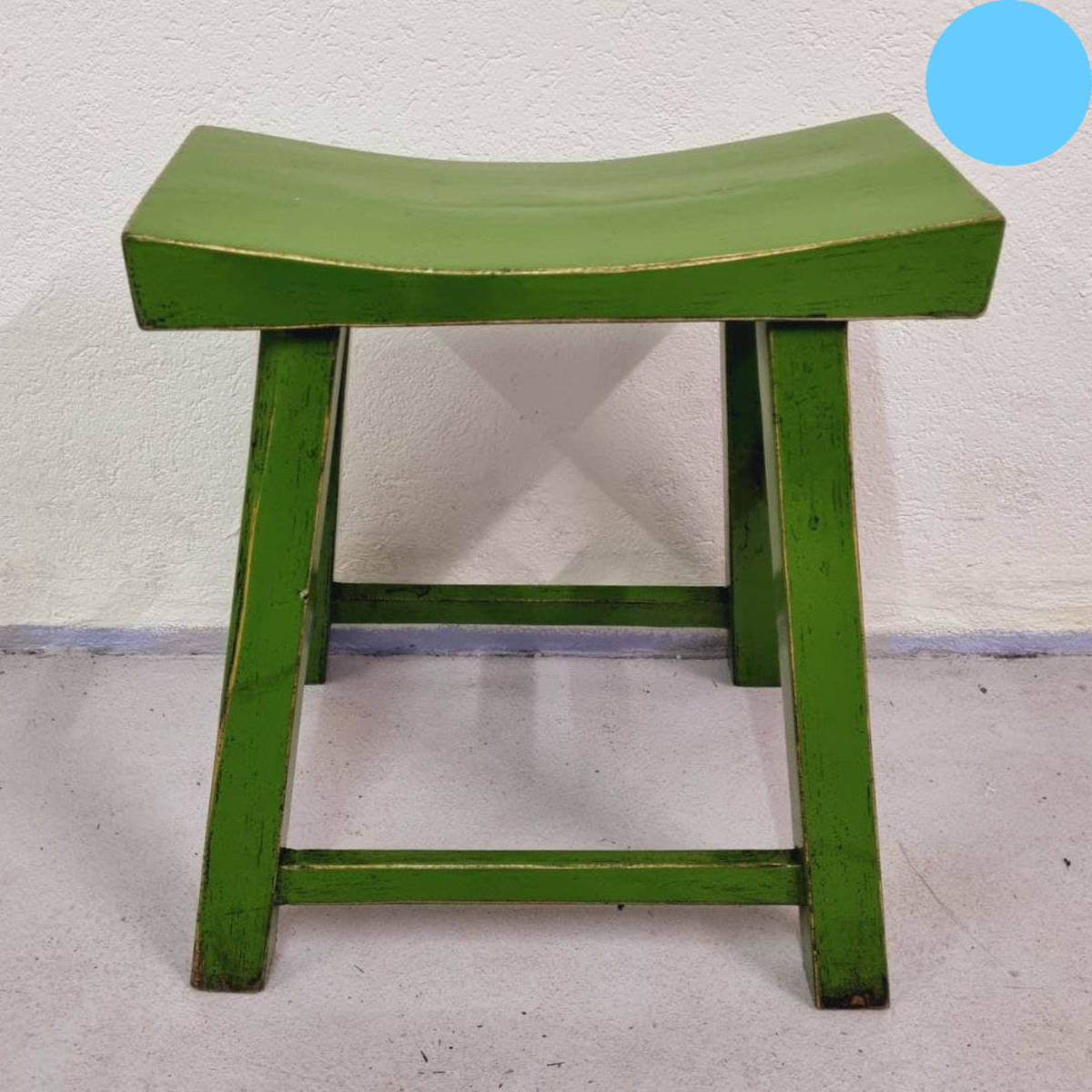 Tabouret typiquement chinois, vert, H 52cm 