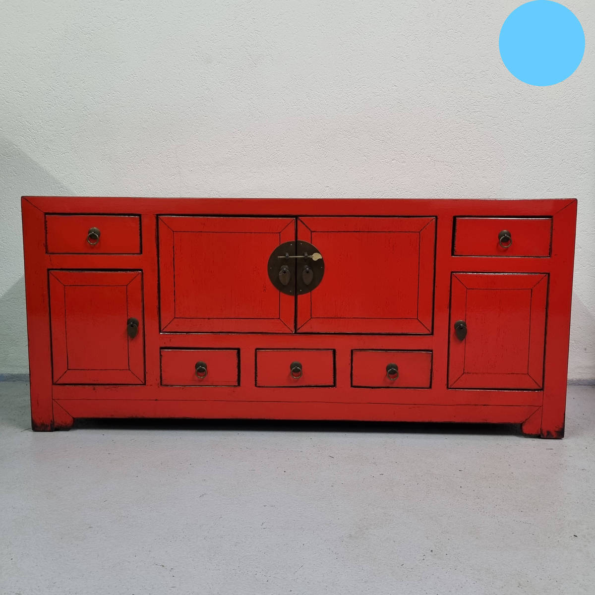 Chinesische Kommode, rot alt gemacht 