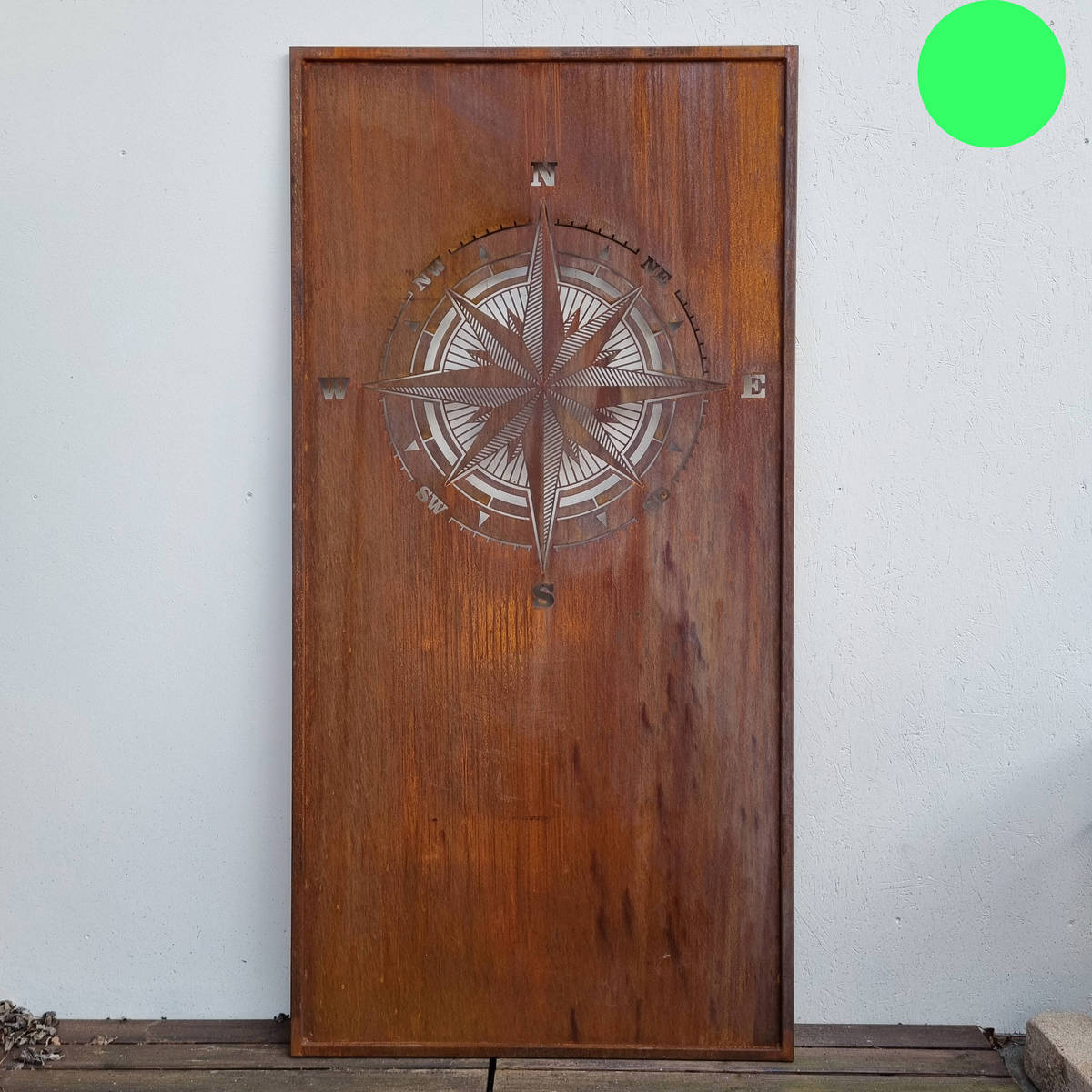 Paravent rose des vents, en fer rouillé, 200 cm 