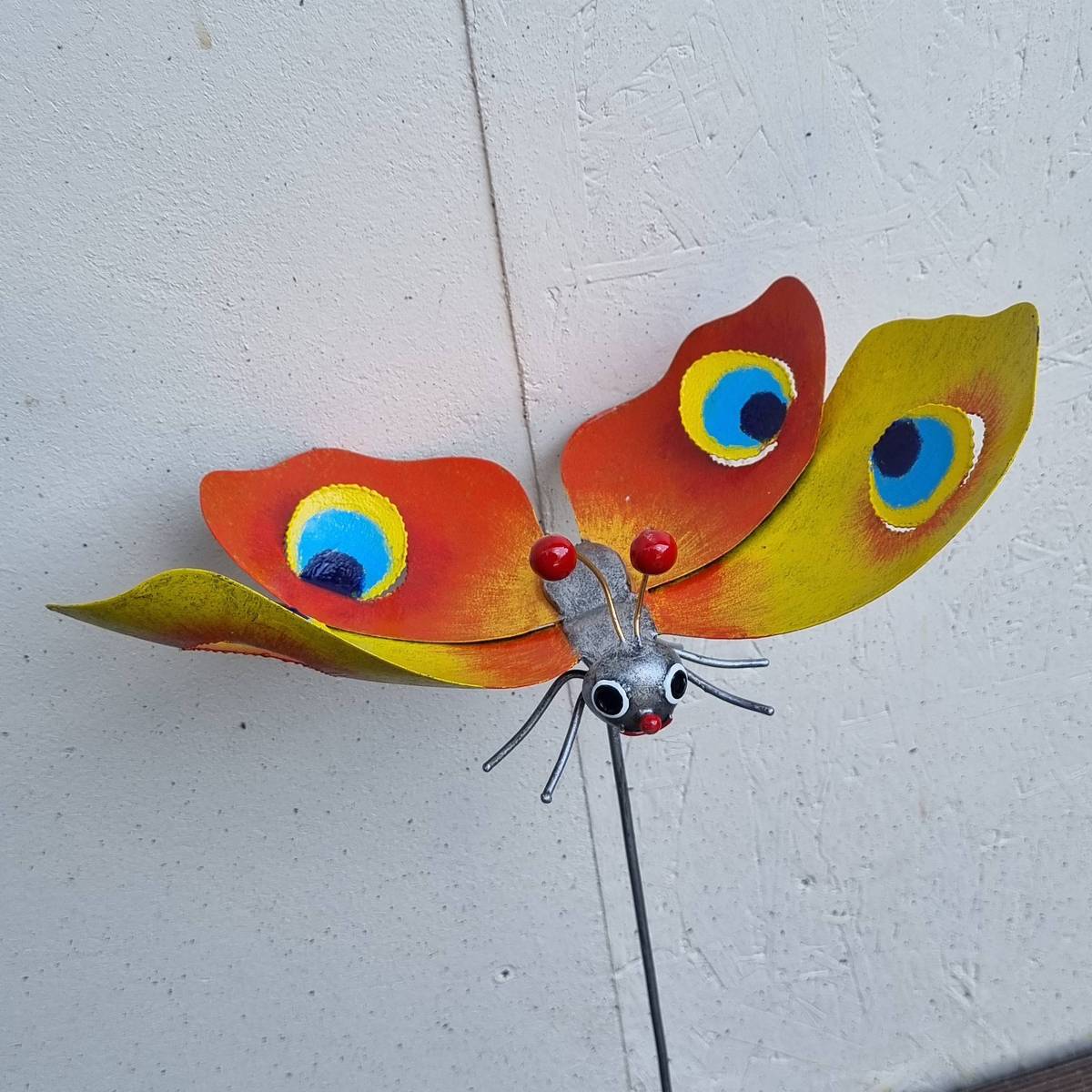 Schmetterling auf Stab, Metall, 59 cm 