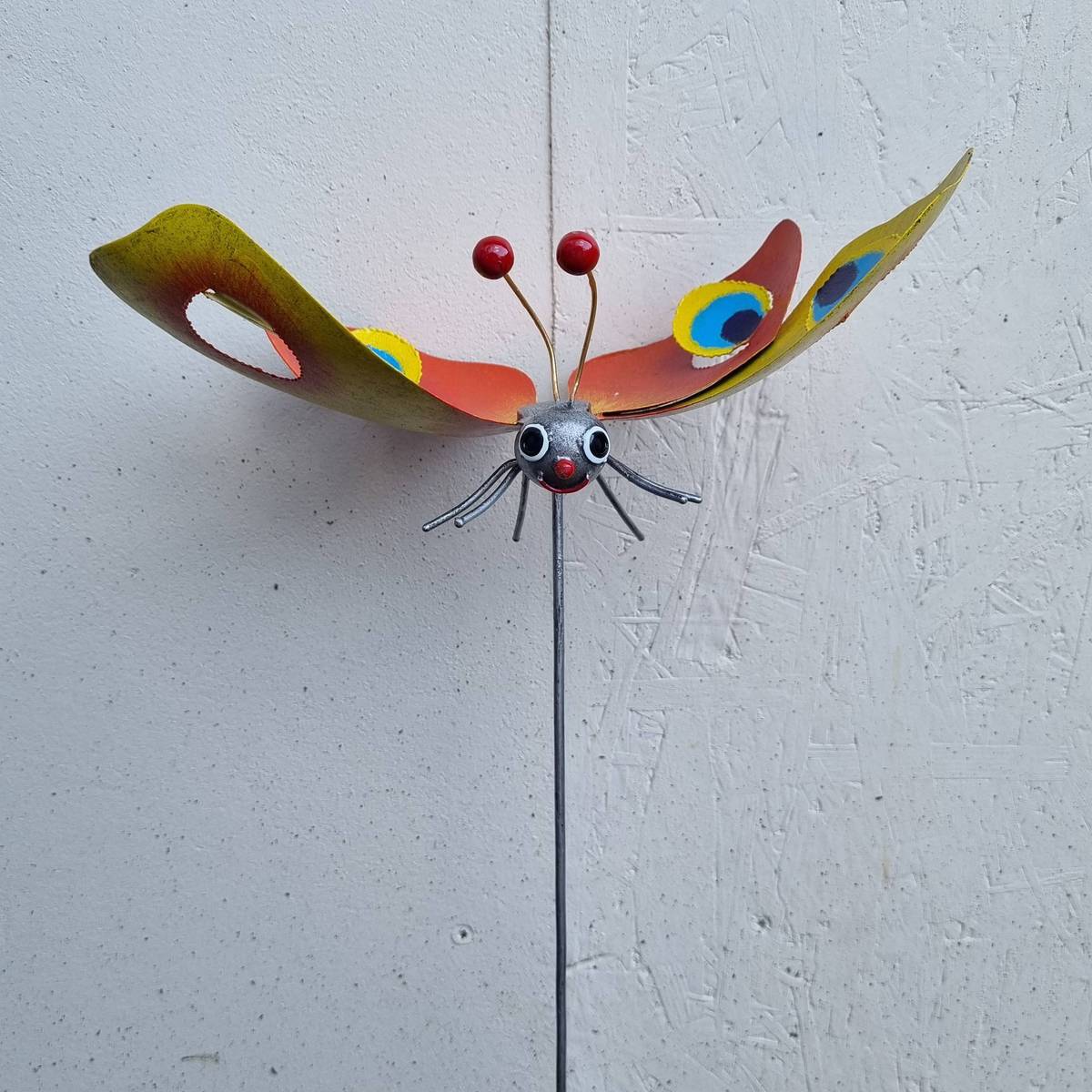 Schmetterling auf Stab, Metall, 59 cm 