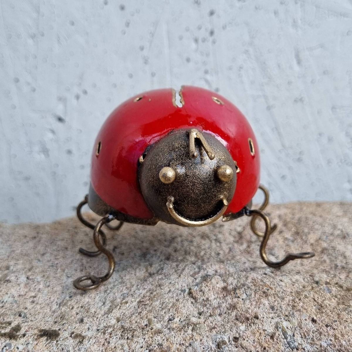 Marienkäfer aus Metall, 6 cm 