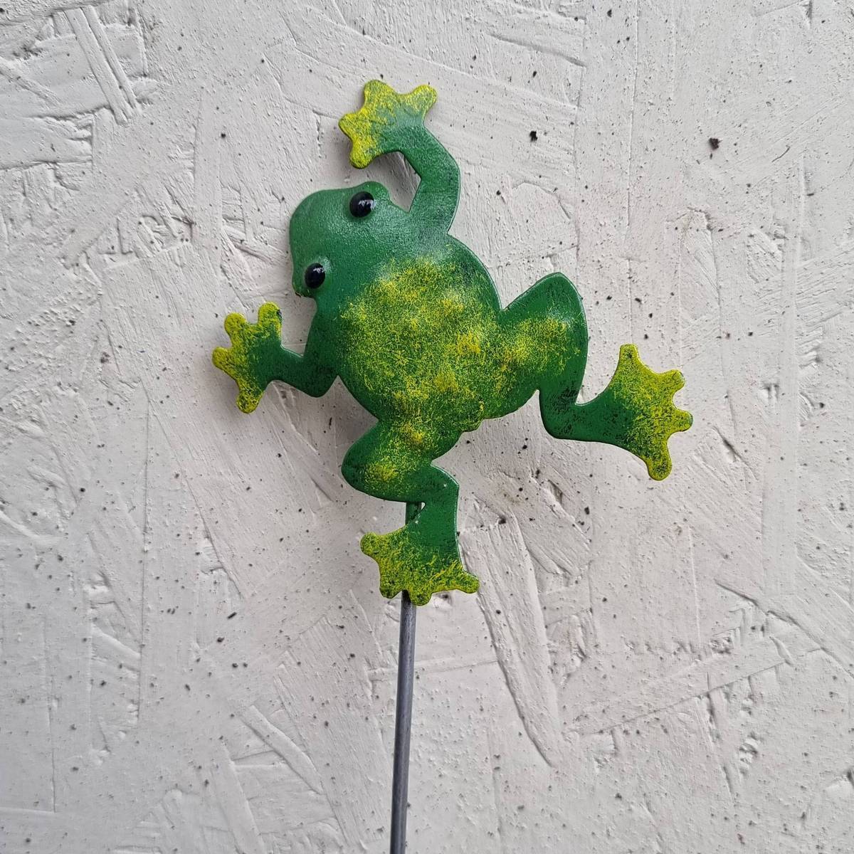 Frosch aus Metall, auf Stab, 48 cm 