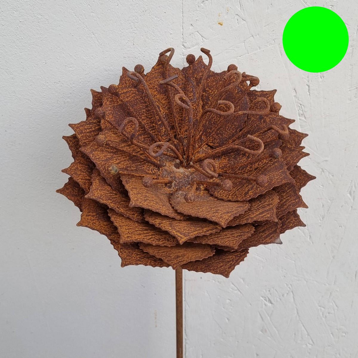 Fleur en fer rouillé, 147 cm 