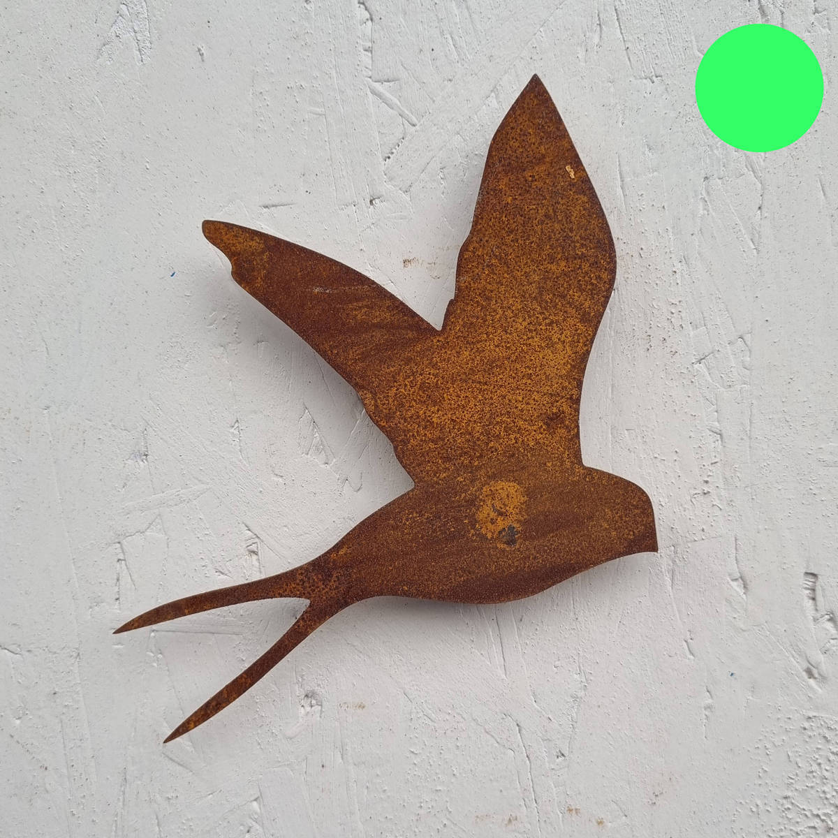 Hirondelle en fer rouillé, 18 cm 