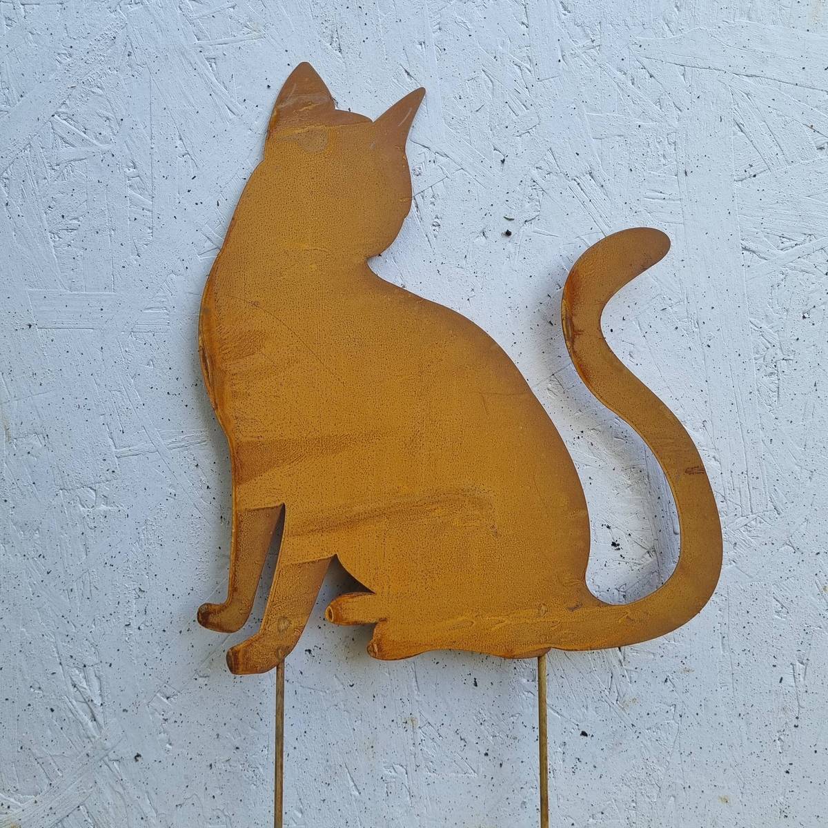 Katze aus Metall, zum stecken, 29 cm 