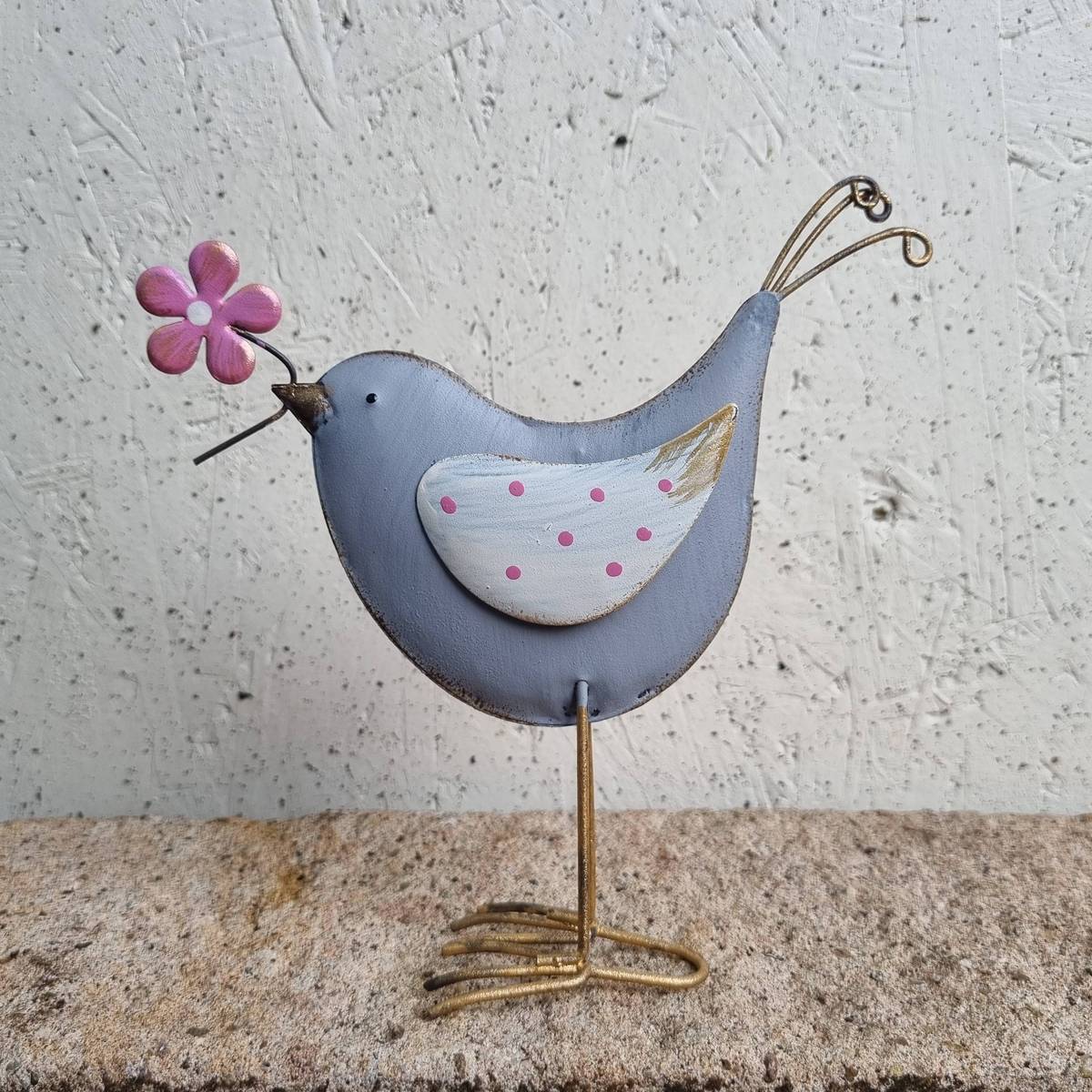 Vogel aus Metall, 16 cm 