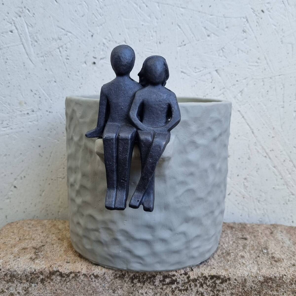 Topf mit Skulpur, 20 cm 