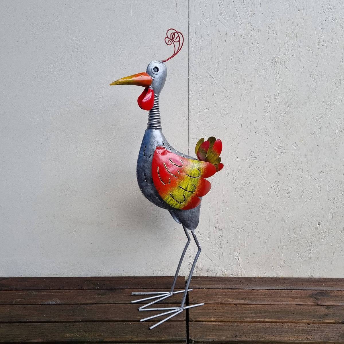 Oiseau en métal peint, 90 cm 