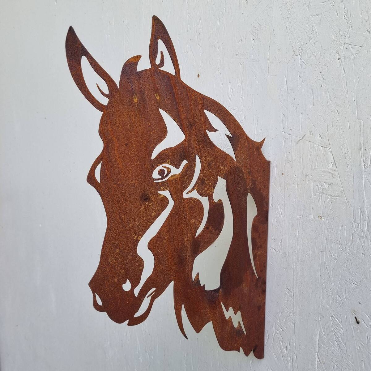 Pferde Kopf aus Rosteisen, 45 cm 