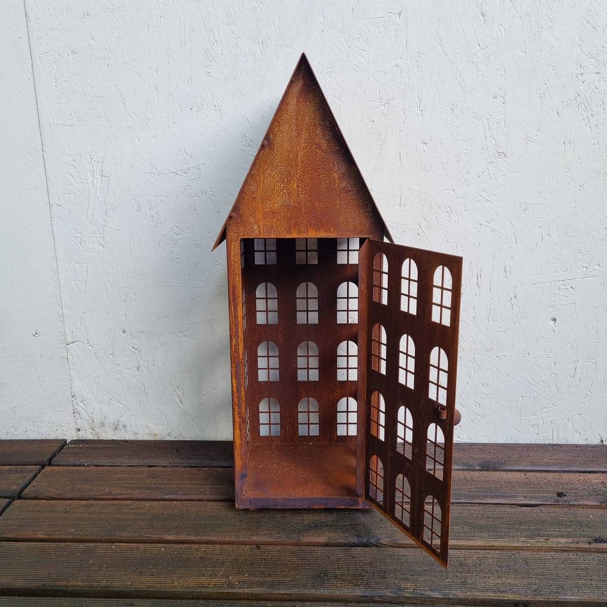 Maison en fer rouillé, 62 cm 