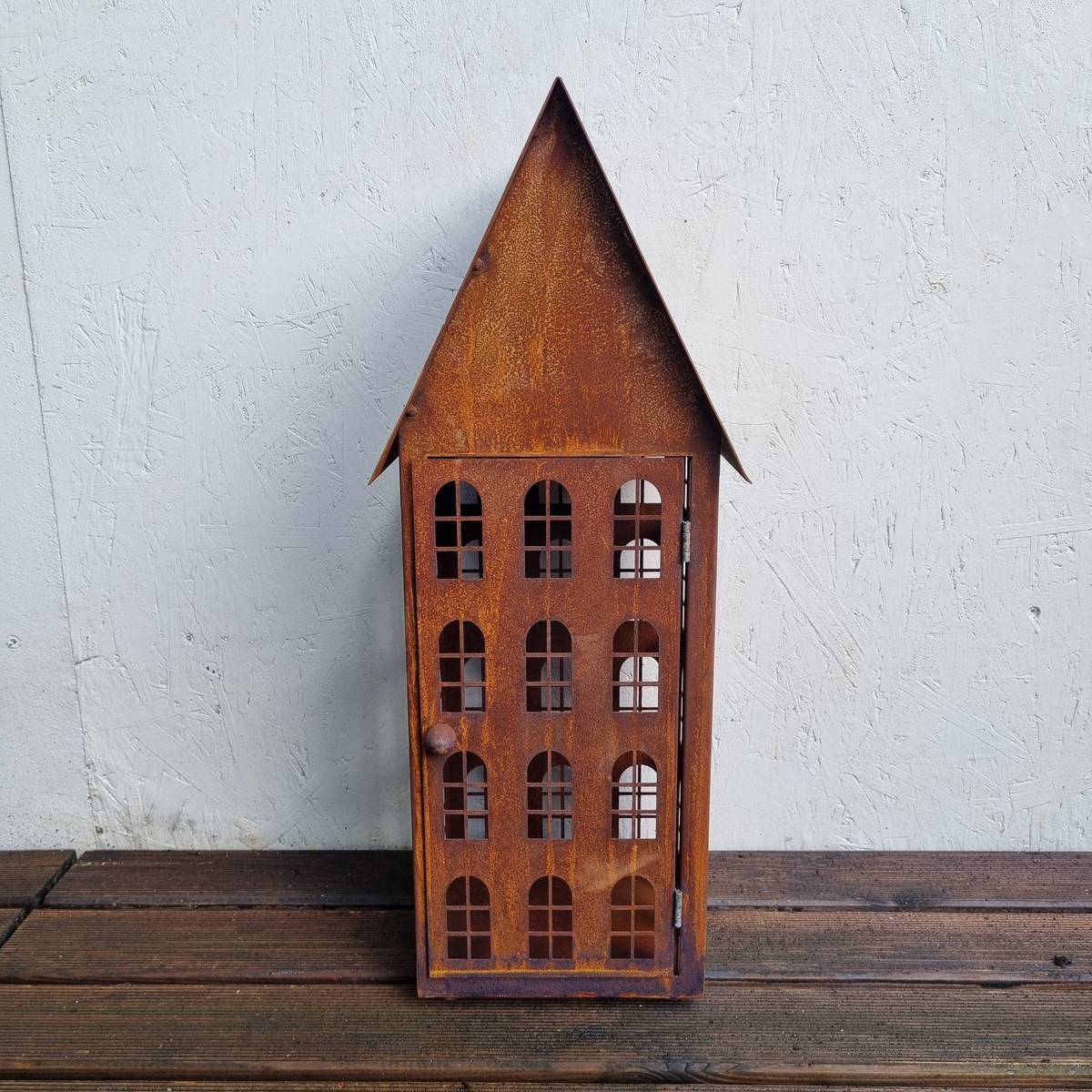 Maison en fer rouillé, 62 cm 