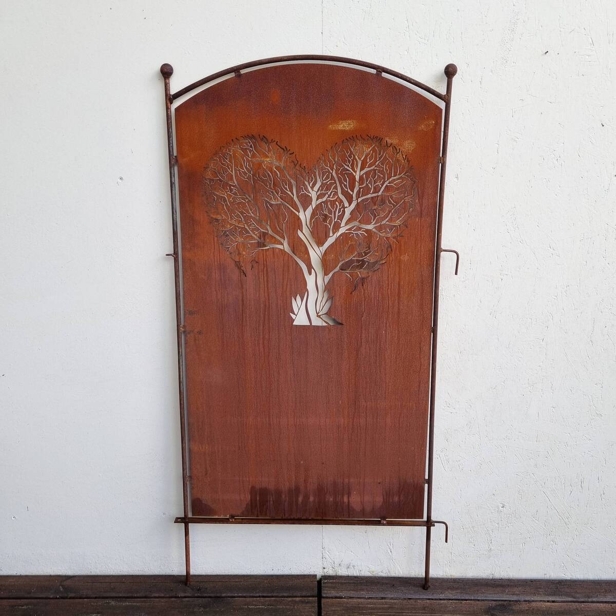 Sichtschutz aus Rosteisen, 121 cm 