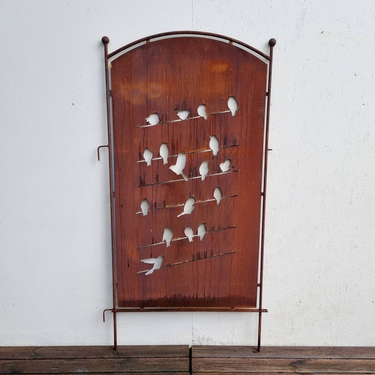 Sichtschutz aus Rosteisen, 122 cm 