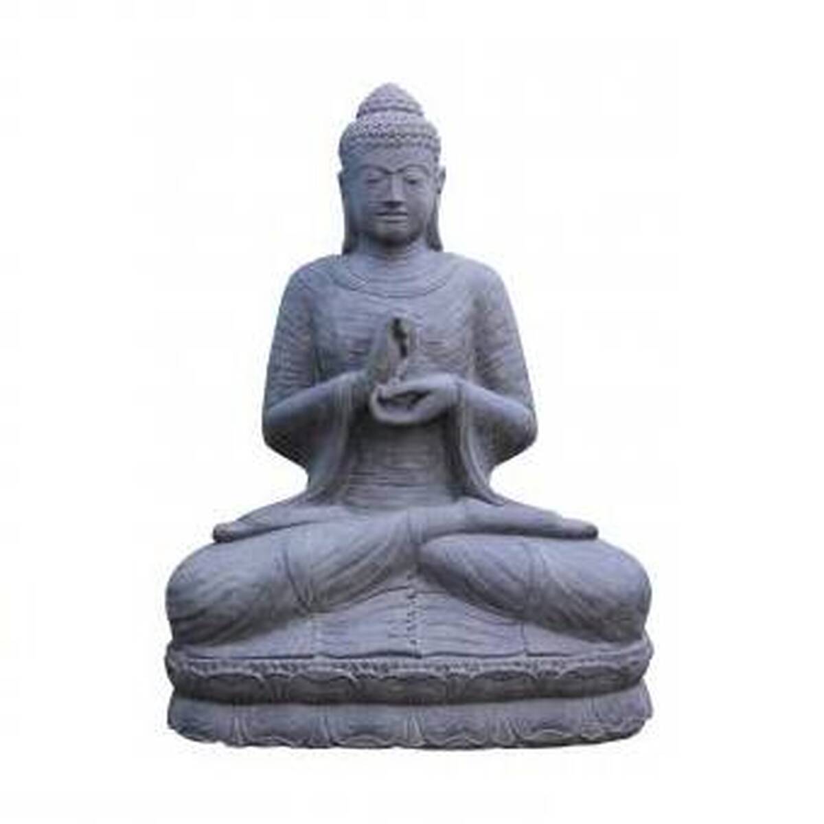Bouddha assis en pierre agglomérée, 80 cm 