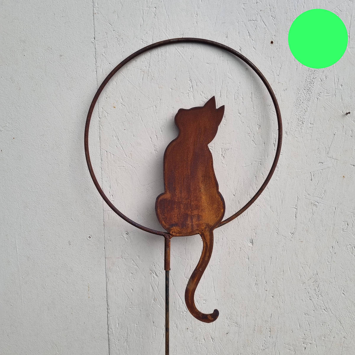 Katze im Kreis, aus Rosteisen, 58 cm 