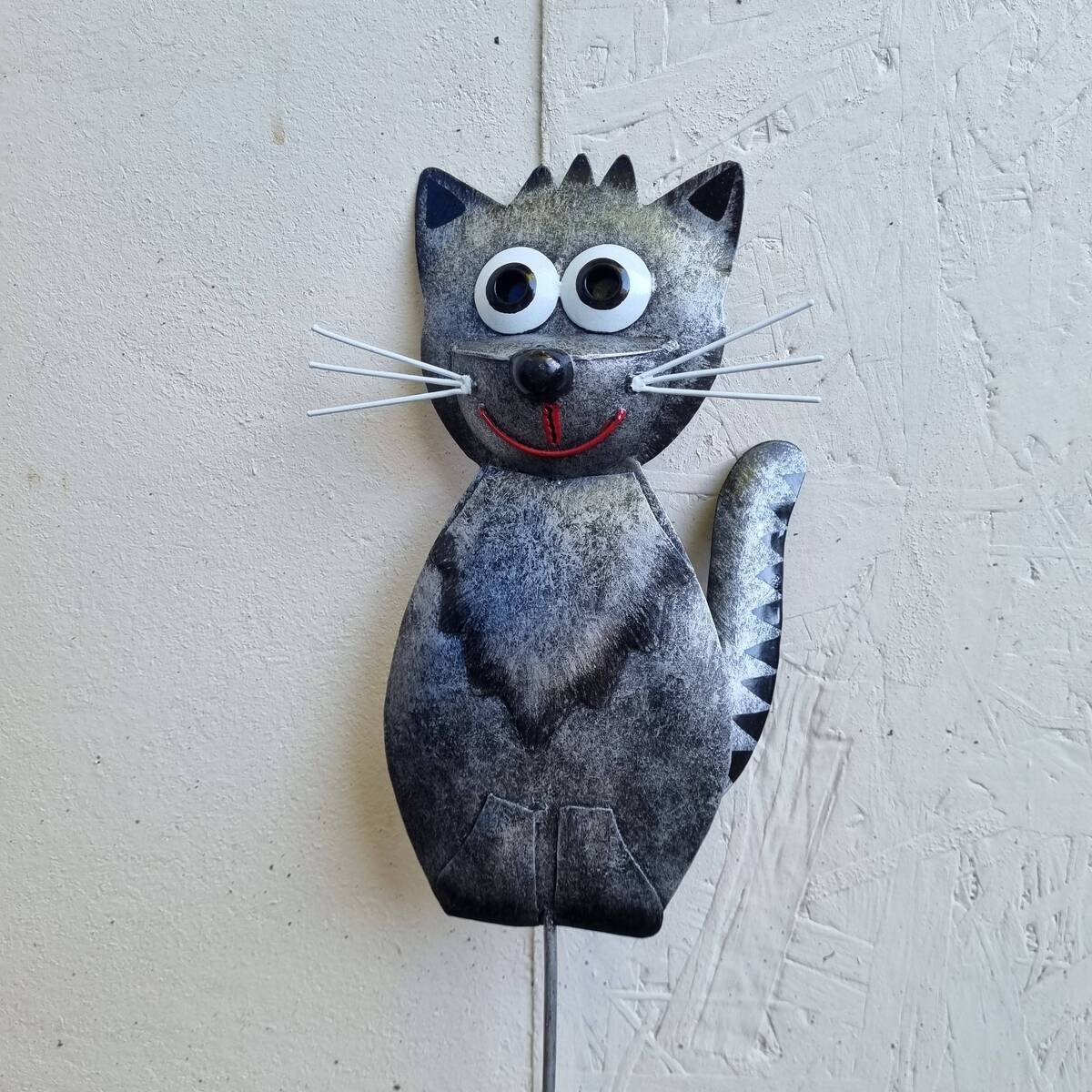Chat à piquer, en métal peint, 66 cm 