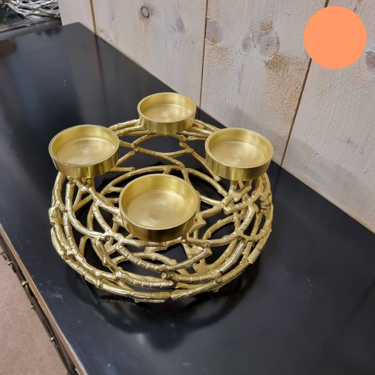 Couronne porte-bougies en métal, 28 cm 