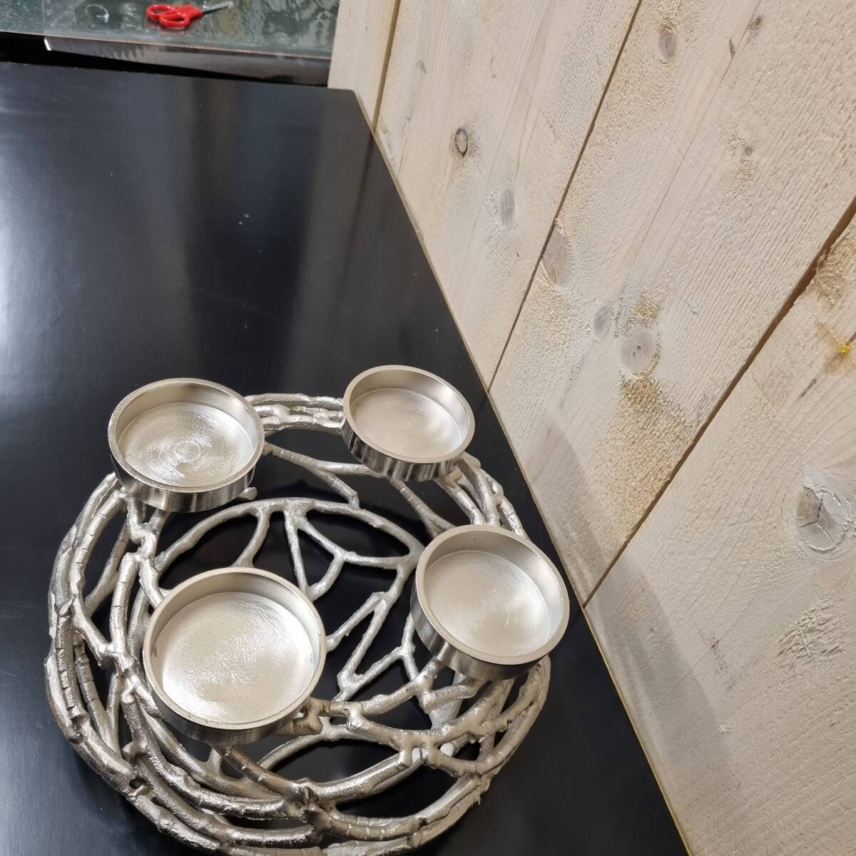 Kranz Kerzenhalter aus Metall, 28 cm 