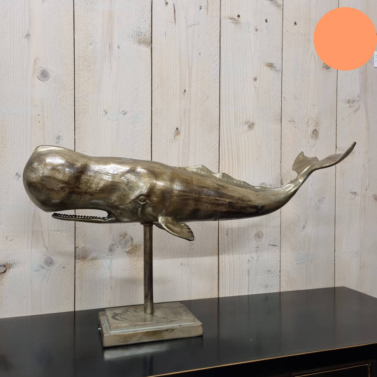 Pottwal aus Metall, 70 cm 