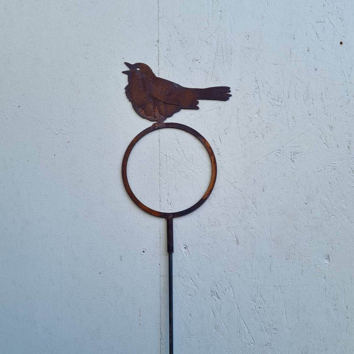 Oiseau sur tige, en fer rouillé, 155 cm 