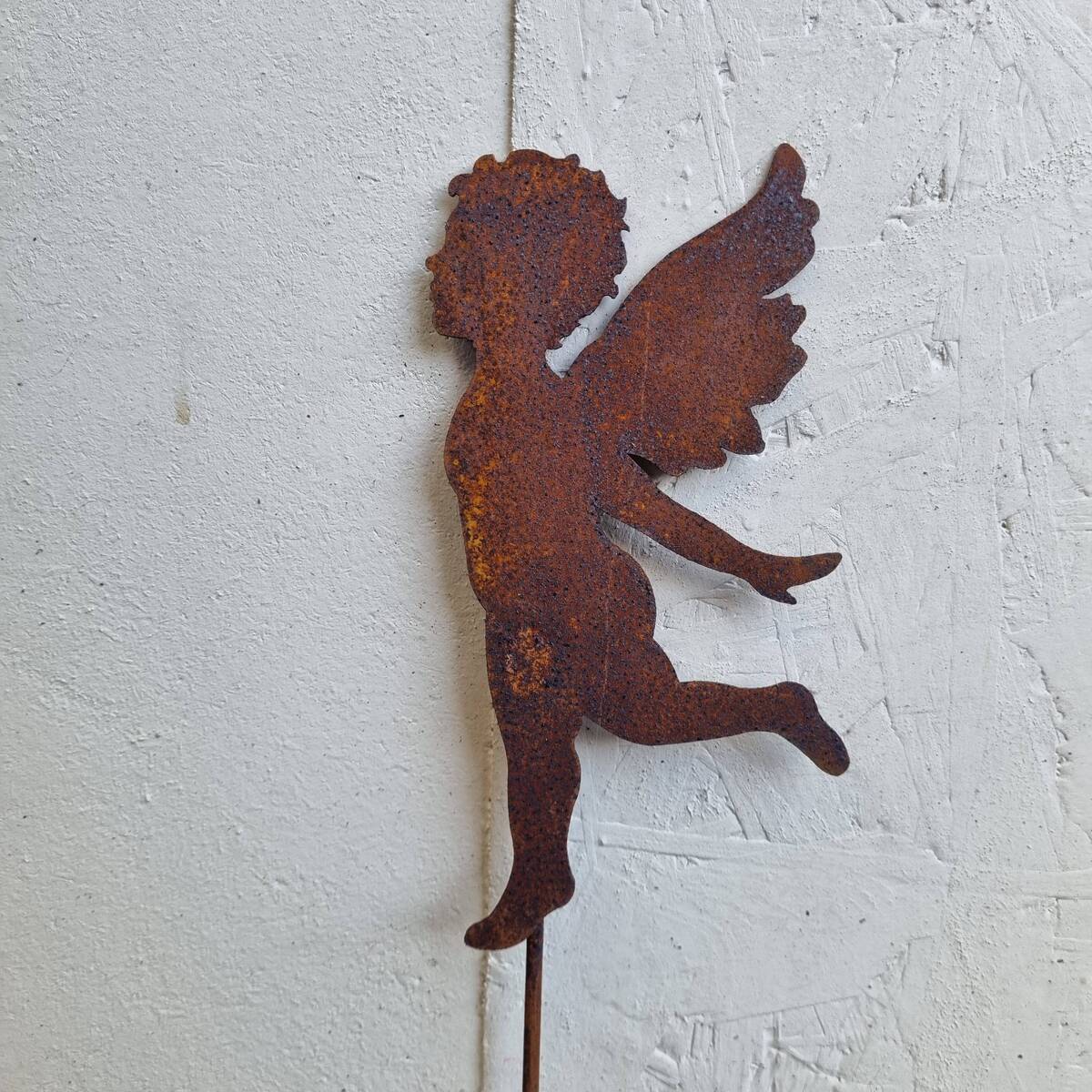 Engel am Stab, aus Rosteisen, 71 cm 