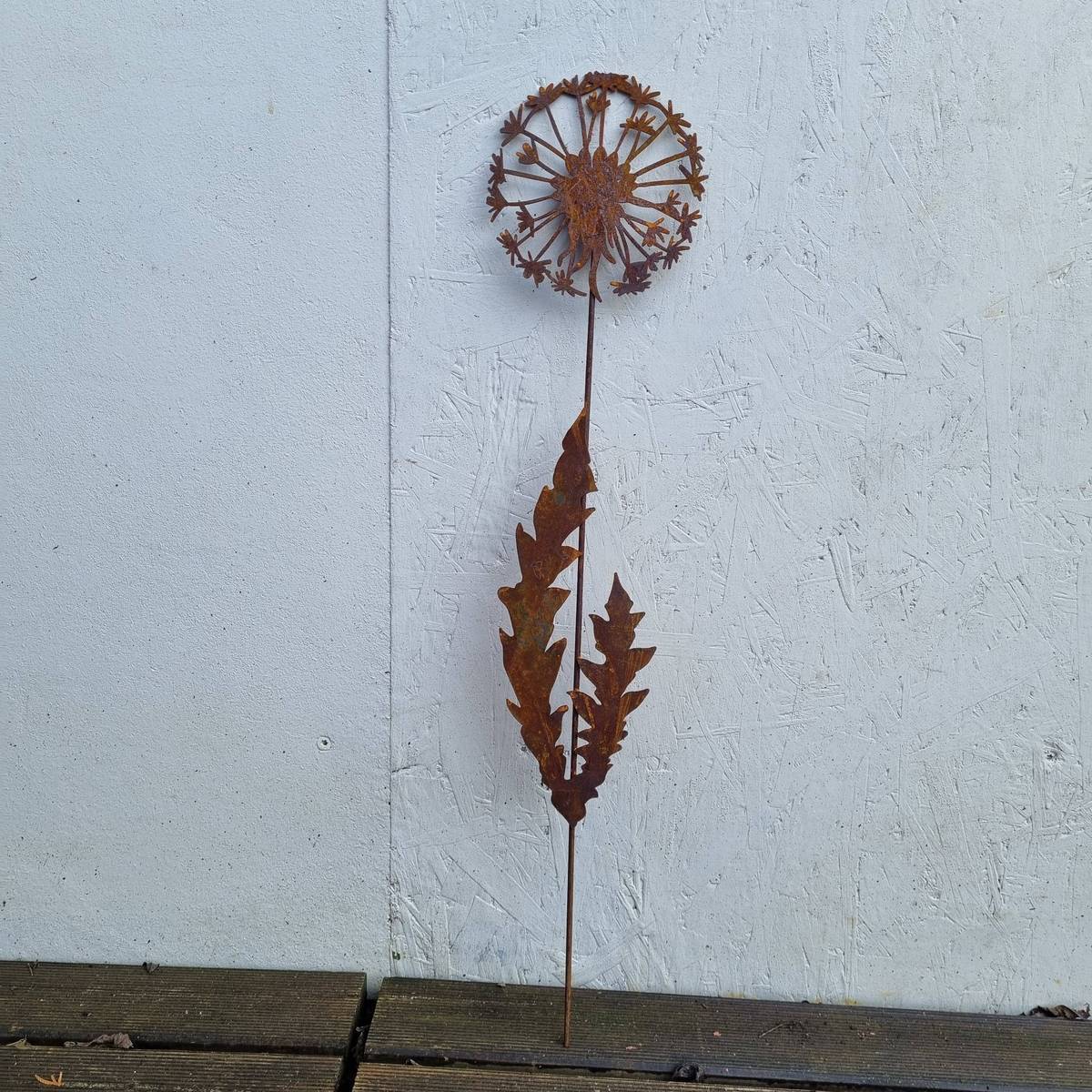 Pissenlit en fer rouillé, 68 cm 