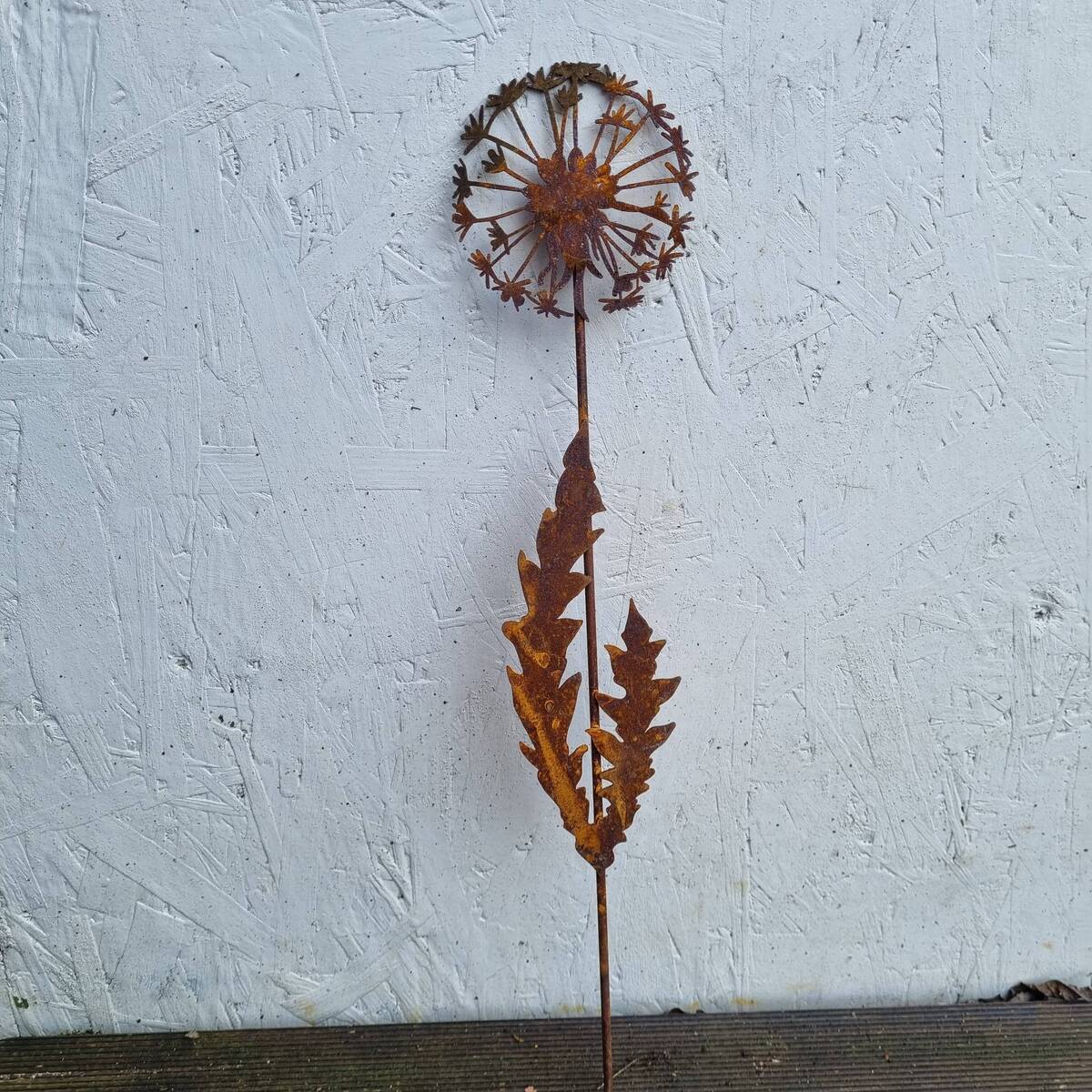 Pissenlit en fer rouillé, 46 cm 