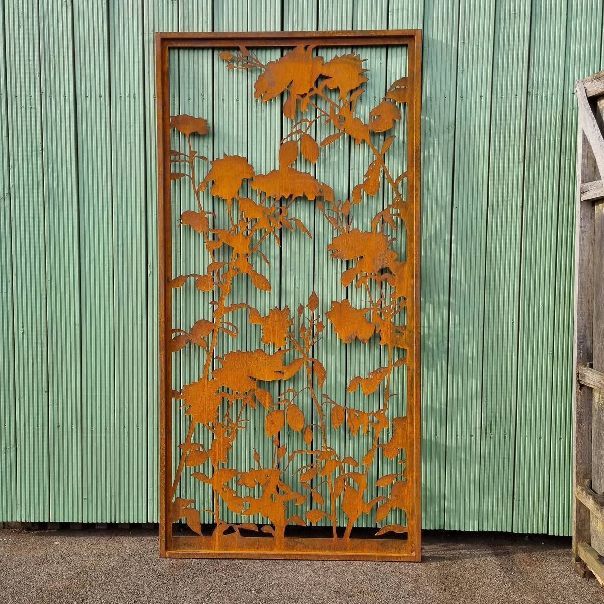 Rosenparavent aus Rosteisen, 200 cm 