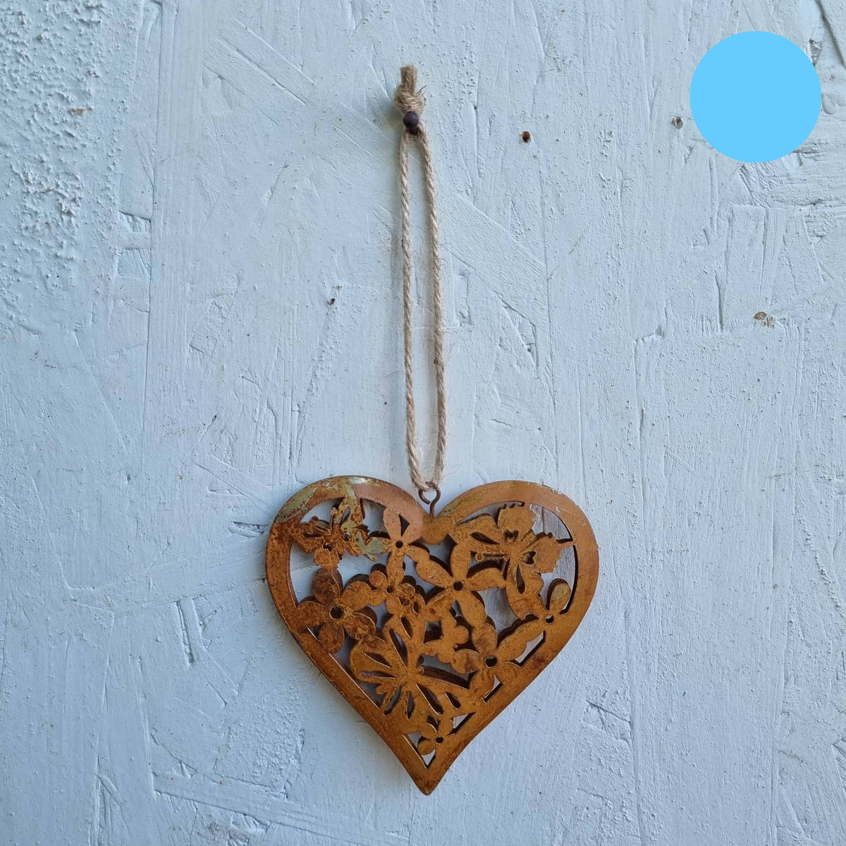 Coeur en fer rouillé, 9 cm 