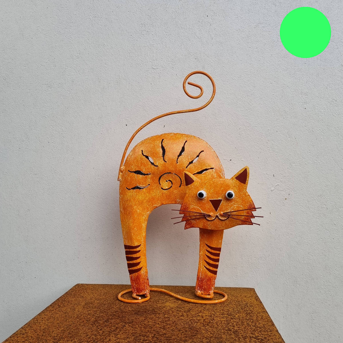 Katze aus Metall bemalt, 38 cm 