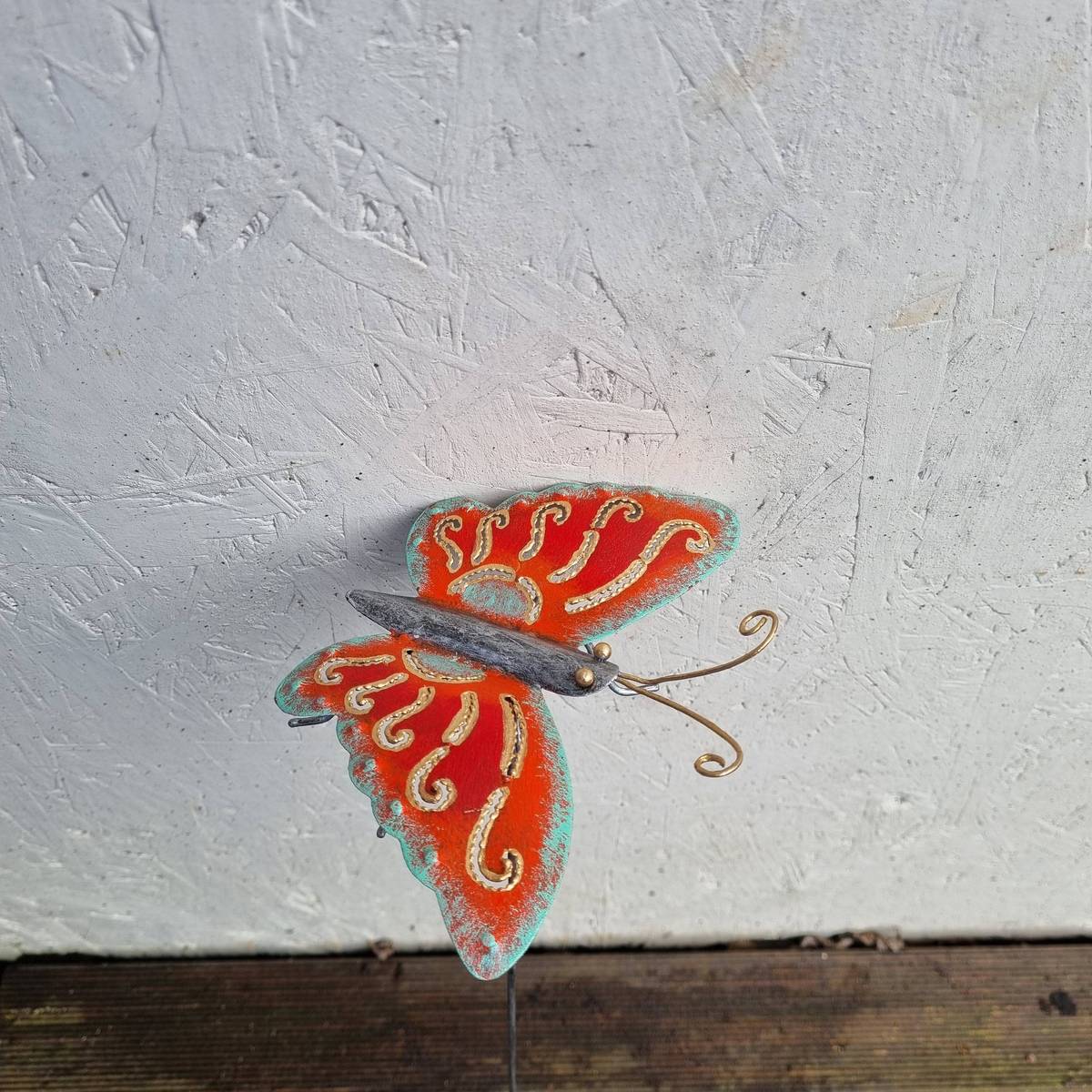 Schmettterling aus Metall, bemalt, zum stecken, 50 cm 