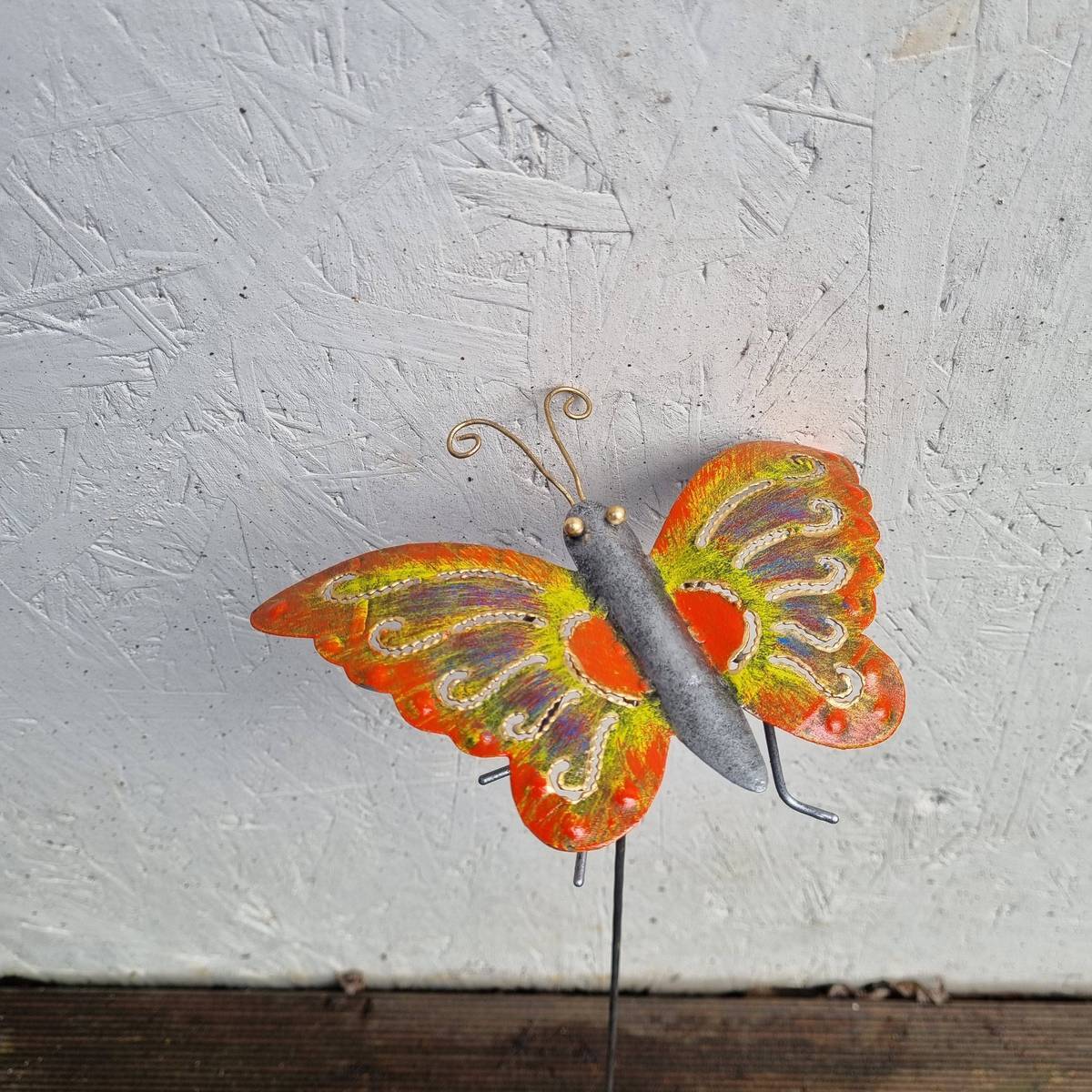 Papillon en métal peint, à piquer, 50 cm 