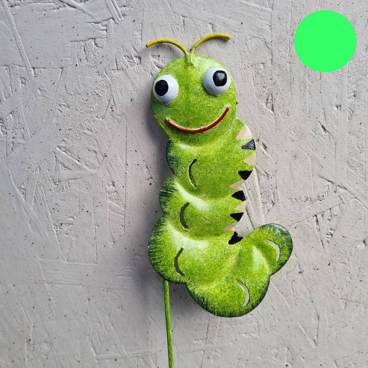 Raupe aus Metall, bemalt, zum stecken, 45 cm 